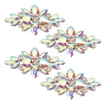 4Pcs Glass Cabochons(Hot Melt Adhesive On The Back)