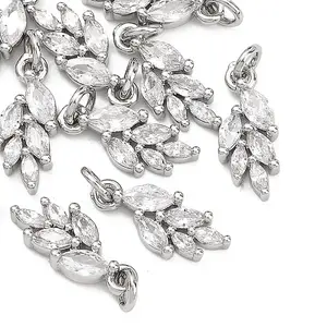 Brass Clear Cubic Zirconia Charms