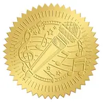 Plastic Self Adhesive Gold Foil Embossed Stickers