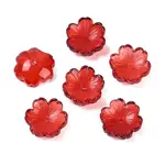 Transparent Spray Paint Glass Bead Caps