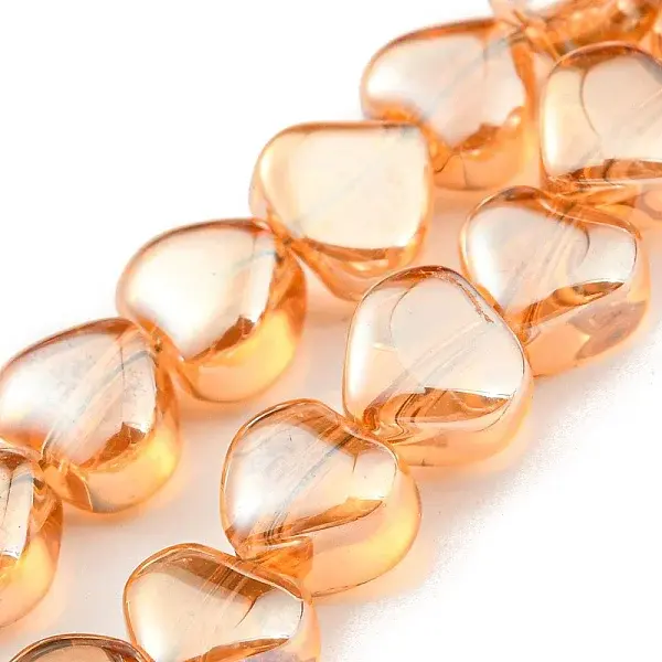 Pearl Luster Plated Electroplate Transparent Glass Beads Strands