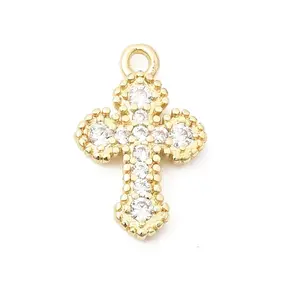 Brass Micro Pave Clear Cubic Zirconia Pendants