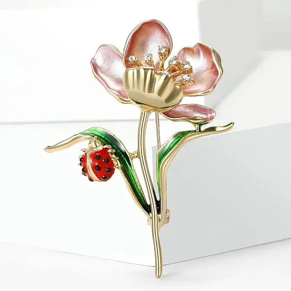 Lotus & Ladybug Enamel Pins