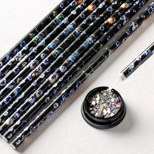 Acrylic Nail Art Rhinestones Pickers Wax Pens