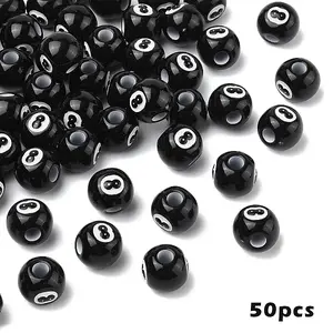 50Pcs Spray Painted Acrylic Beads