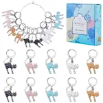 20Pcs 5 Colors Cat Shape Alloy Enamel Pendant Locking Stitch Markers