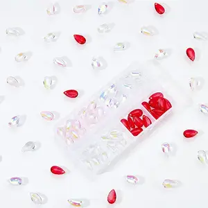 96Pcs 4 Colors Transparent Glass Charms