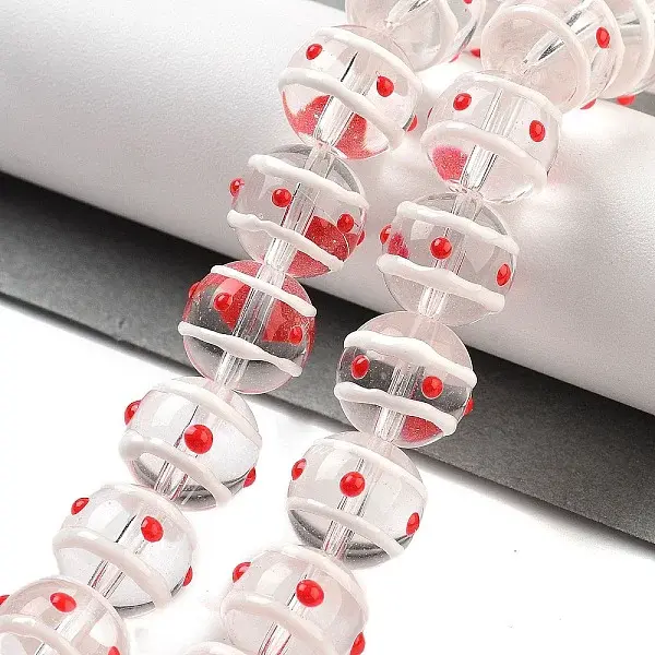 Glass with Enamel Beads Strands