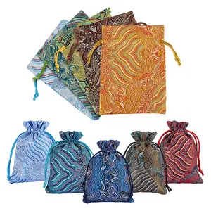 10Pcs 10 Styles Silk & Brocade Pouches