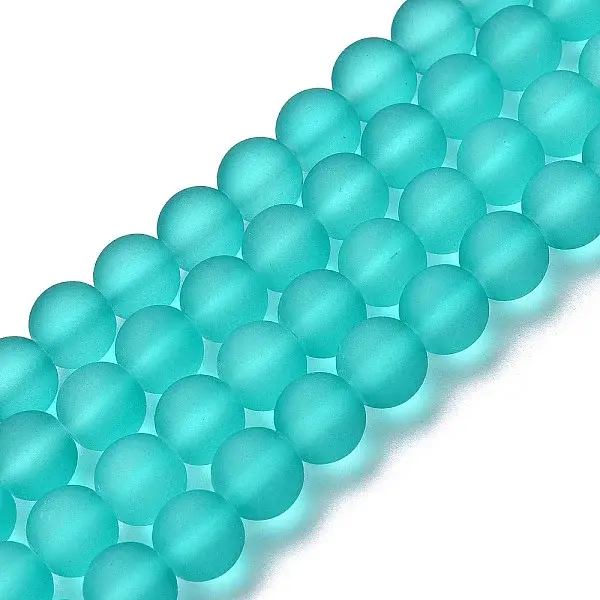 Baking Paint Transparent Glass Bead Strands