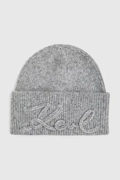 Čepice z vlněné směsi Karl Lagerfeld K/SIGNATURE