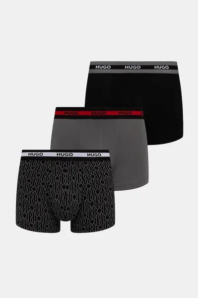 HUGO  boxerky pánské s bavlnou TRUNK TR PLANET DES 3-pack