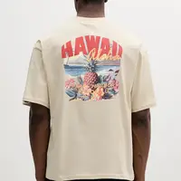 Bavlněné tričko Alpha Industries Hawaii Aloha T BP pánské, béžová barva, 156535