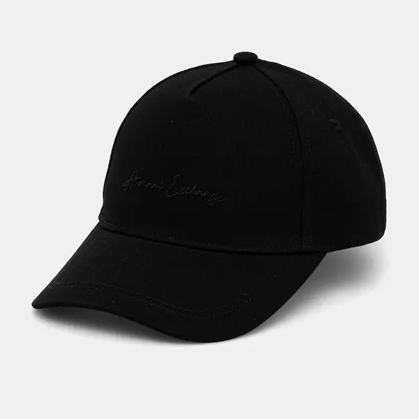 Bavlněná baseballová čepice Armani Exchange černá barva, s aplikací, XW000956 AF13848