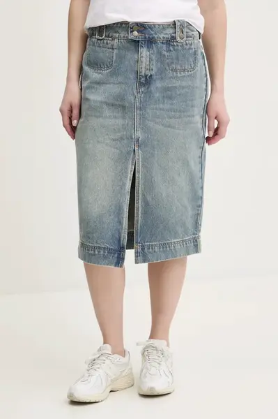 Džínová sukně Guess Originals modrá barva, midi, W5RG35 D4XY0