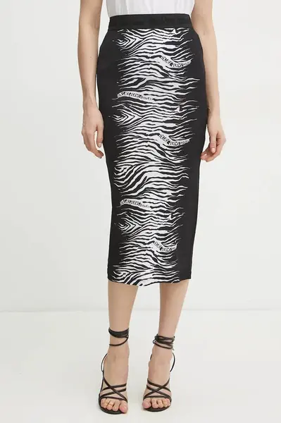 Sukně Versace Jeans Couture černá barva, midi, 78HAE8P6 JS474