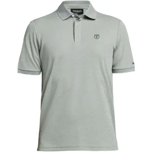 TENSON TXLITE MELANGE POLO Pánské funkční polo triko, světle zelená, velikost