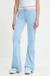 Velurové teplákové kalhoty Juicy Couture CHRISTINE STRIPE LOW RISE