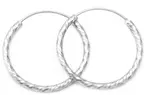 Beneto Úžasné stříbrné kruhové náušnice AGUC350/N 2 cm