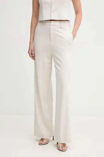 Kalhoty Calvin Klein Jeans dámské, béžová barva, široké, high waist, J20J225334