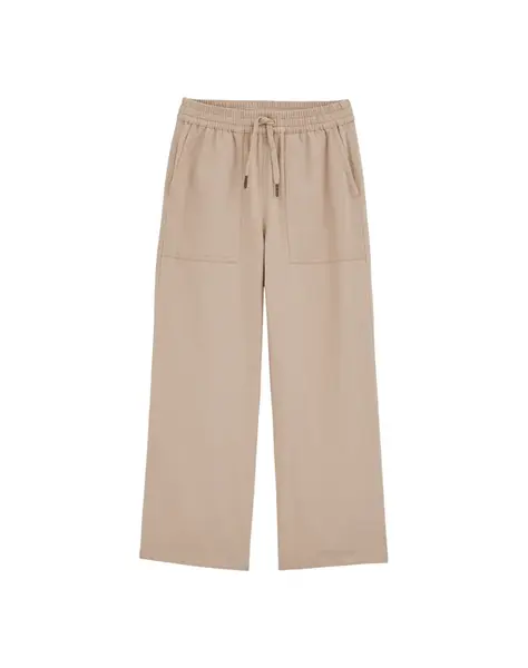 WE Fashion Nohavice  tmavobéžová