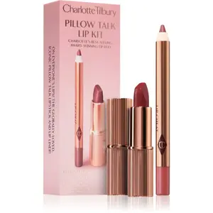 Charlotte Tilbury Pillow Talk Lip Kit rtěnka a konturovací tužka na rty mini odstín Medium