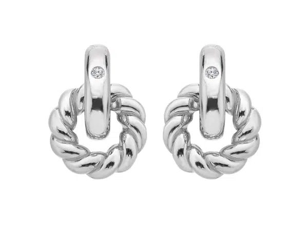 Hot Diamonds Elegantní stříbrné náušnice s diamanty Willow DE804
