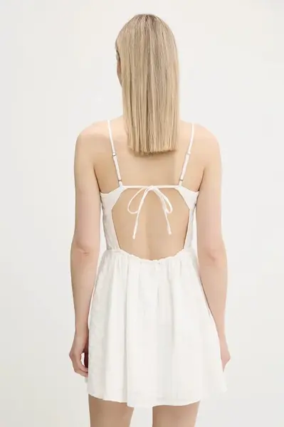 Bavlněné šaty Hollister Co. bílá barva, mini, KI359-5251