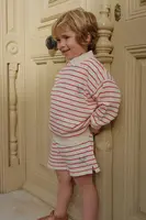 Dětské bavlněné šortky Konges Sløjd RHW X KS LARGO SHORTS GOTS červená barva, nastavitelný pas, Rosie Huntington Whiteley KS103607