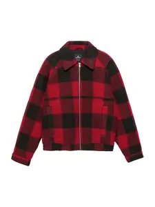 Pull&Bear Prechodná bunda  červená / čierna