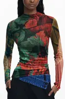 Dámske tričko s dlhým rukávom a vzorom