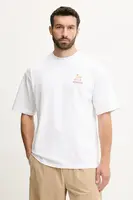 Bavlněné tričko Hummel pánské, bílá barva, s potiskem, 227549