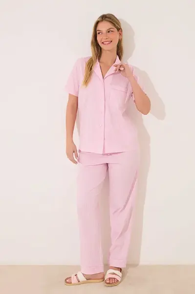 Bavlněné pyžamo women'secret dámské, růžová barva, bavlněné, 3599228