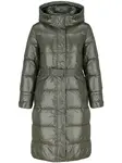 PERSO Woman's Women's long real down coat with a belt
