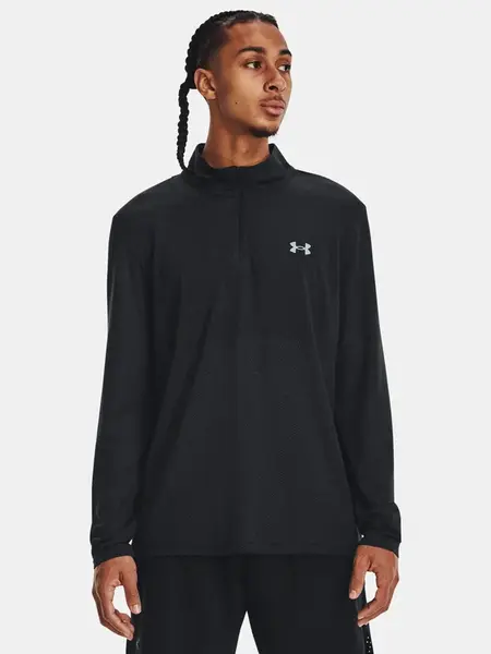 Under Armour Tričko UA SEAMLESS STRIDE 1/4 ZIP-BLK - Pánské