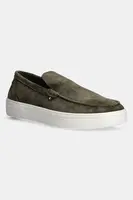 Semišové mokasíny Tommy Hilfiger MODERN LIGHT HYBRID SUEDE LOAFER pánské, zelená barva, FM0FM05354