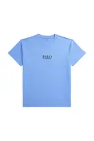 Dětské bavlněné tričko Polo Ralph Lauren modrá barva, s aplikací, 323964779004