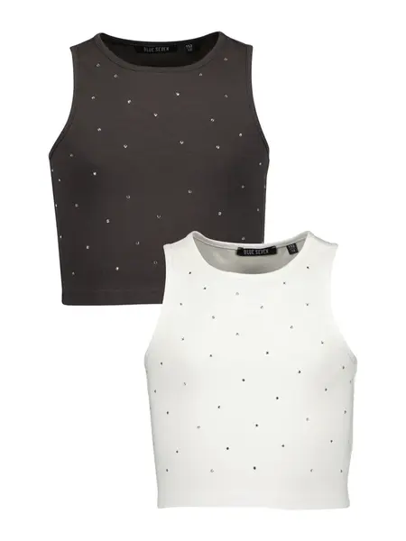 BLUE SEVEN Top  tmavohnedá / biela