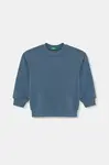 Dětská bavlněná mikina United Colors of Benetton modrá barva, s potiskem, 3UNIG10II