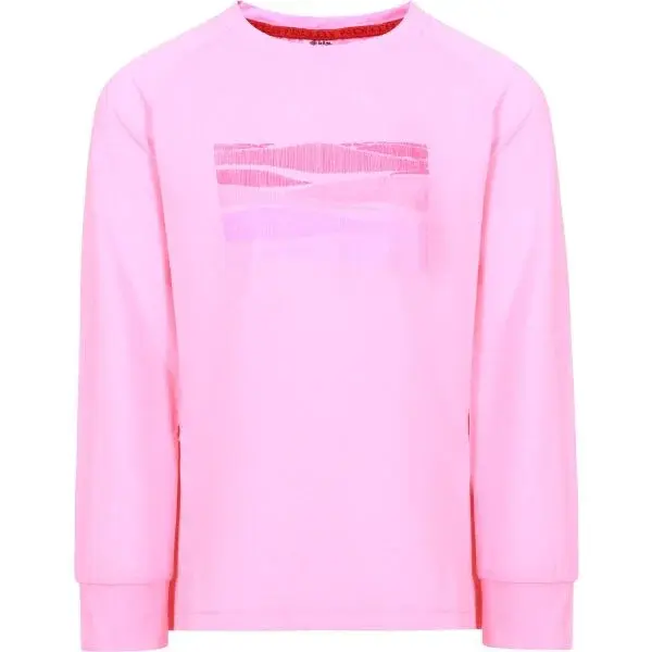 KILPI VERATI Dievčenské bavlnené tričko s dlhým rukávom, ružová, veľkosť