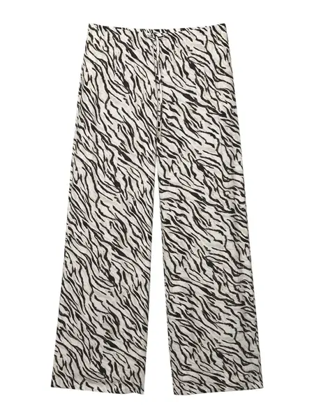 Pull&Bear Nohavice  kamenná / čierna / prírodná biela