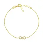 Brilio Silver Pozlacený náramek ze stříbra se zirkony Nekonečno BR42Y