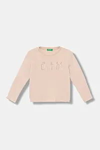 Dětské bavlněné tričko s dlouhým rukávem United Colors of Benetton