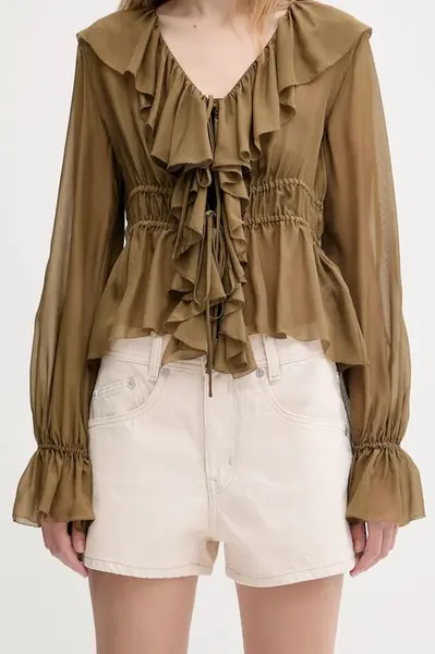 Džínové šortky Miss Sixty dámské, béžová barva, high waist, 6S2JJ3330T