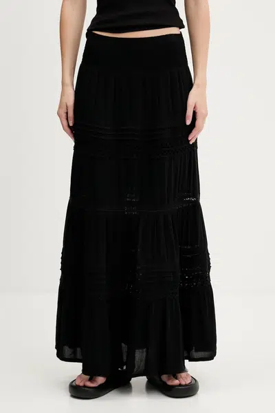 Sukně Superdry černá barva, maxi, áčková, W7210351A-02A