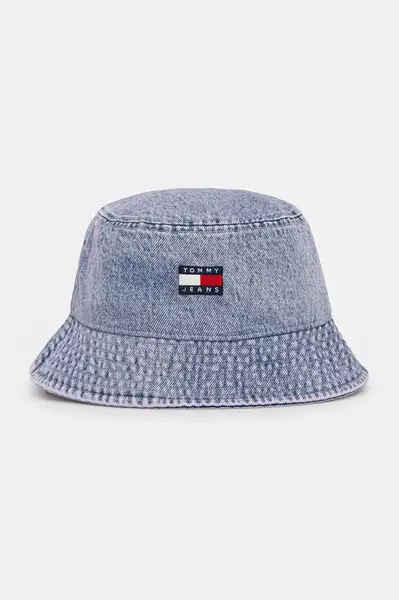 Džínový klobouk Tommy Jeans fialová barva, AW0AW17816