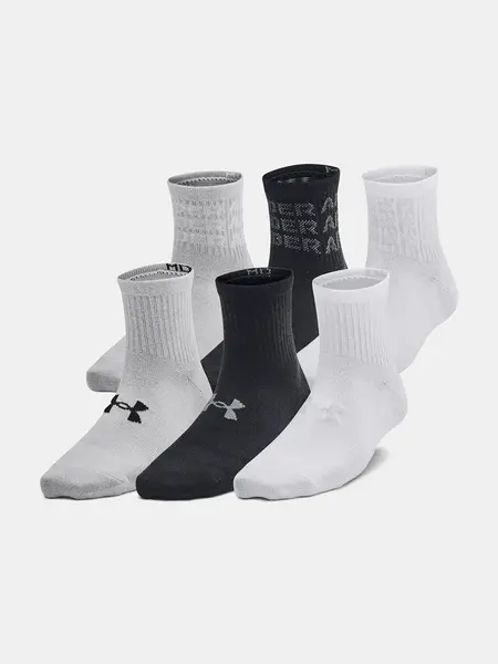 Under Armour Yth UA Essential 6pk Qtr-BLK Children's Socks - unisex