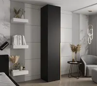 Šatní skříň Abi Inova 1 Rozměry: 50 cm, Pásky / úchyty: Zlatý, Barva korpusu + barva dveří: Černá