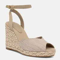 Sandály Tommy Hilfiger CHAMBRAY HIGH WEDGE ESPADRILLE béžová barva, FW0FW08588