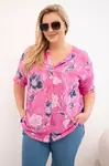 Dámská oversize halenka s květinovým vzorem